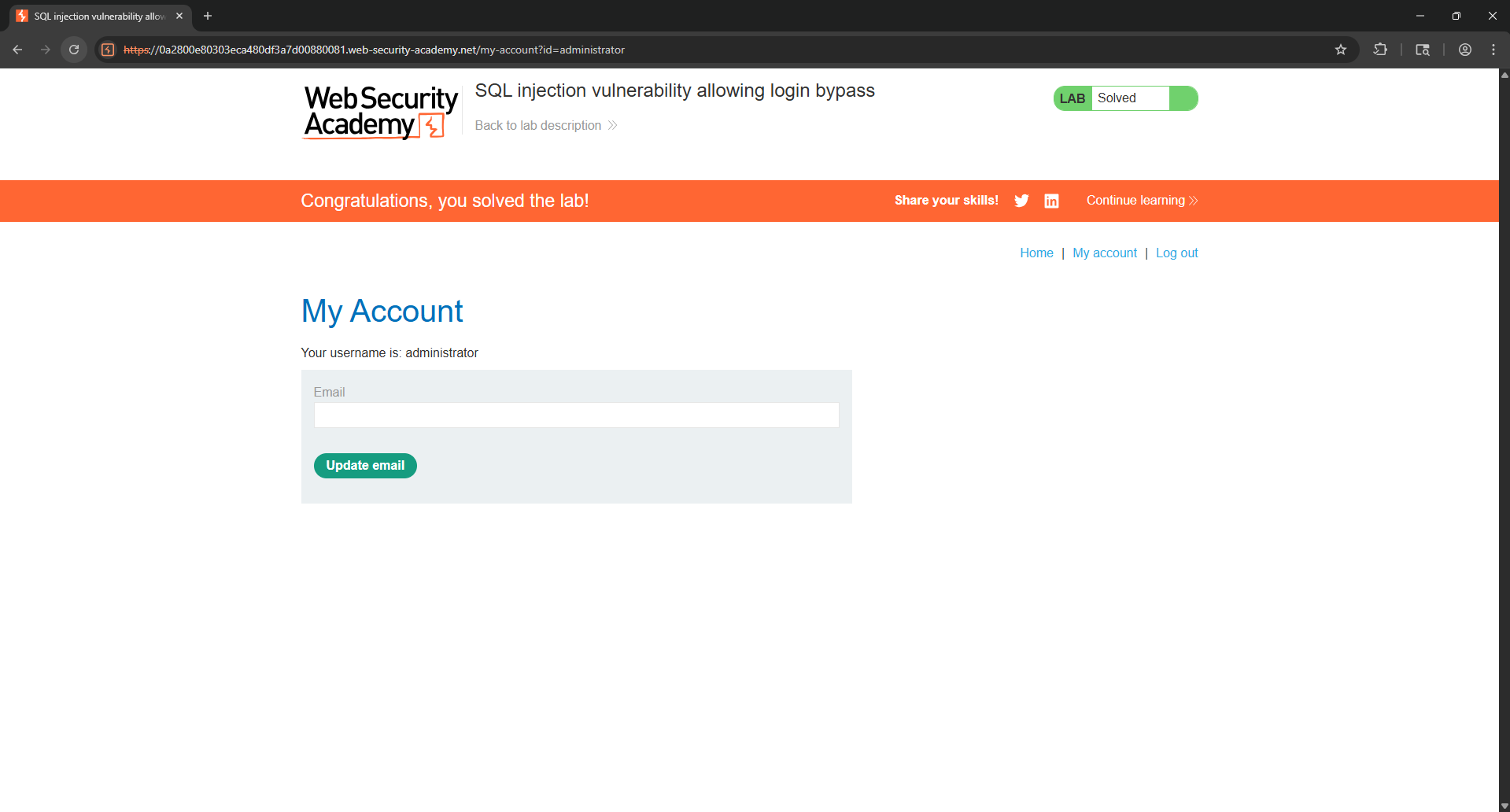 Lab 2.3 SQL Injection Login Bypass